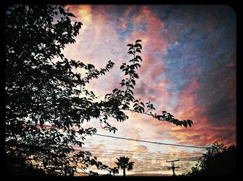 Low angle view of sky at sunset