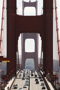 Vehicles moving on golden gate bridge