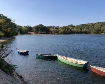 Scenic view of river against clear sky