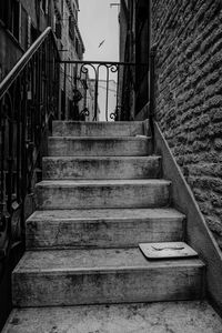 Low angle view of steps leading towards old building