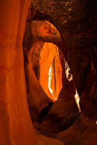 Low angle view of rock formation