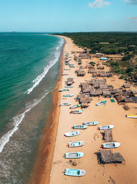 High angle view of beach