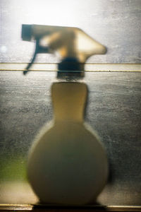 Close-up of glass window on table