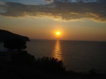 Scenic view of sea at sunset