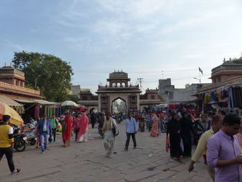 Group of people in front of building