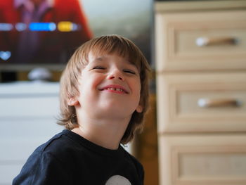 Portrait of smiling boy looking at camera