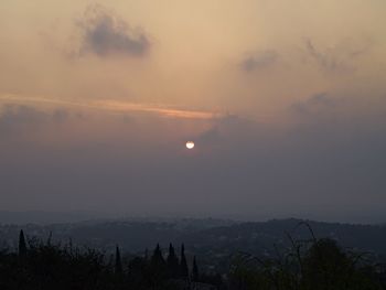 Scenic view of landscape at sunset