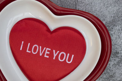 Close-up of heart shape on table