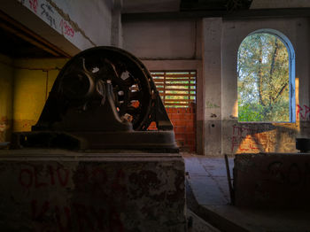 Old sculpture in abandoned building