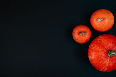 Close-up of fruits against black background