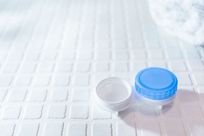 High angle view of tea on table