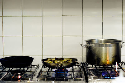 Close-up of food on stovetop