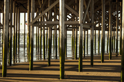 Wooden structure of a beach restaurant 