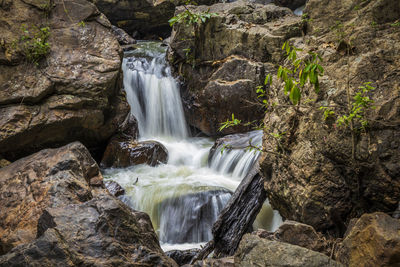 Scenic view of waterfall