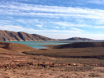 Scenic view of desert against sky