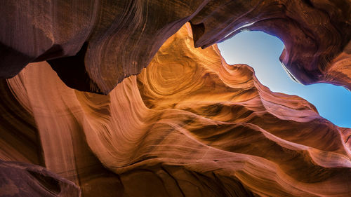 Low angle view of rock formation