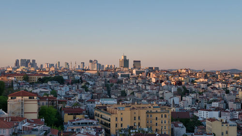 High angle view of townscape against sky