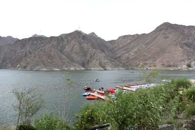 Scenic view of river against clear sky