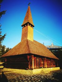Low angle view of temple against clear sky