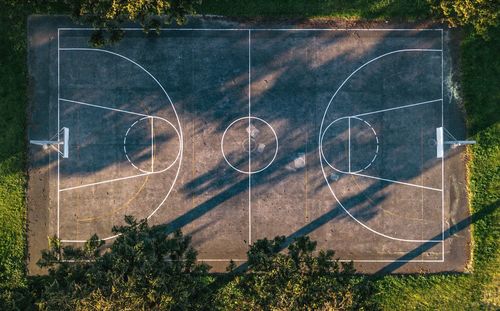 Directly above shot of basketball court