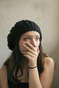 Close-up portrait of young woman