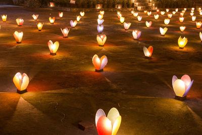 Candle lamps on ground