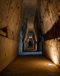 The mysterious sibyl's cave or at cumae archaeological park, pozzuoli, italy