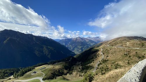 Scenic view of mountains against sky