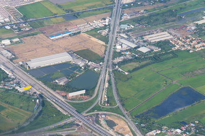 High angle view of cityscape