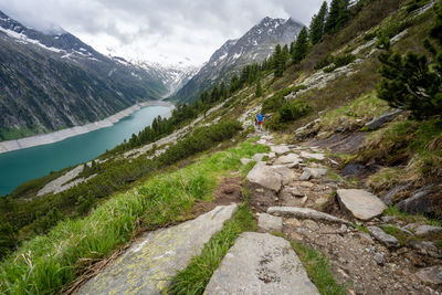 Scenic view of snowcapped mountains