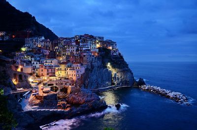 Illuminated italian seashore