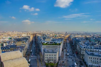 High angle view of cityscape against sky