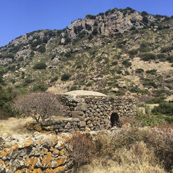 Scenic view of land against clear sky