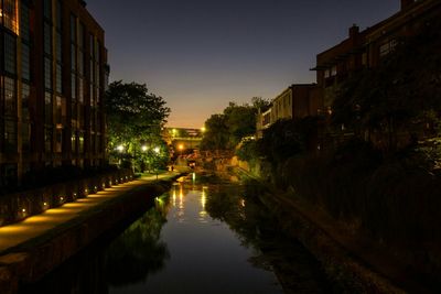 Reflection of buildings in water