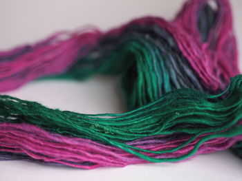 Close-up of multi colored wool single