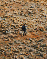 Man walking on field