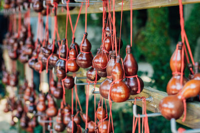 Close-up of decorations for sale in market