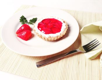 Close-up of served food in plate