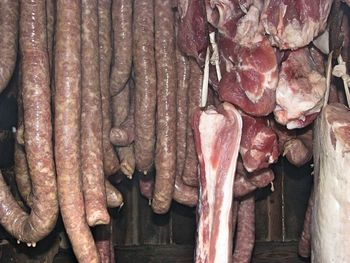 Close-up of meat for sale in market