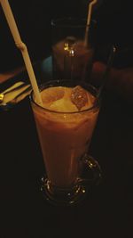 Close-up of drink in glass on table