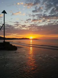 Scenic view of sea at sunset