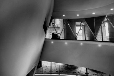 Low angle view of illuminated escalator