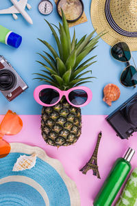 High angle view of sunglasses on table