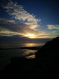 Scenic view of sea during sunset