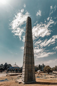 Low angle view of old building against sky