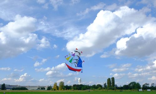 Low angle view of kite flying in sky