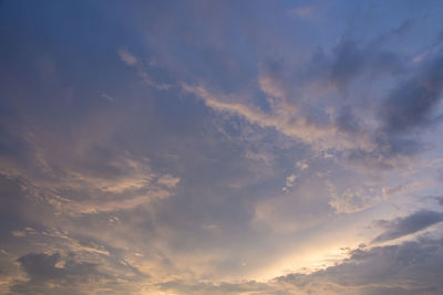 Low angle view of clouds in sky