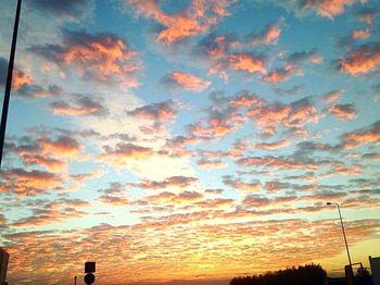 Low angle view of sky at sunset