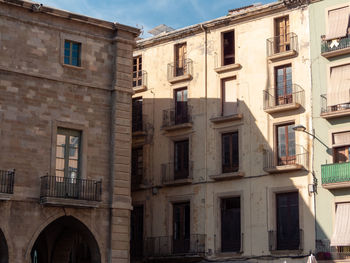 Low angle view of residential building against sky