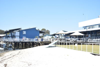 Built structure against clear blue sky